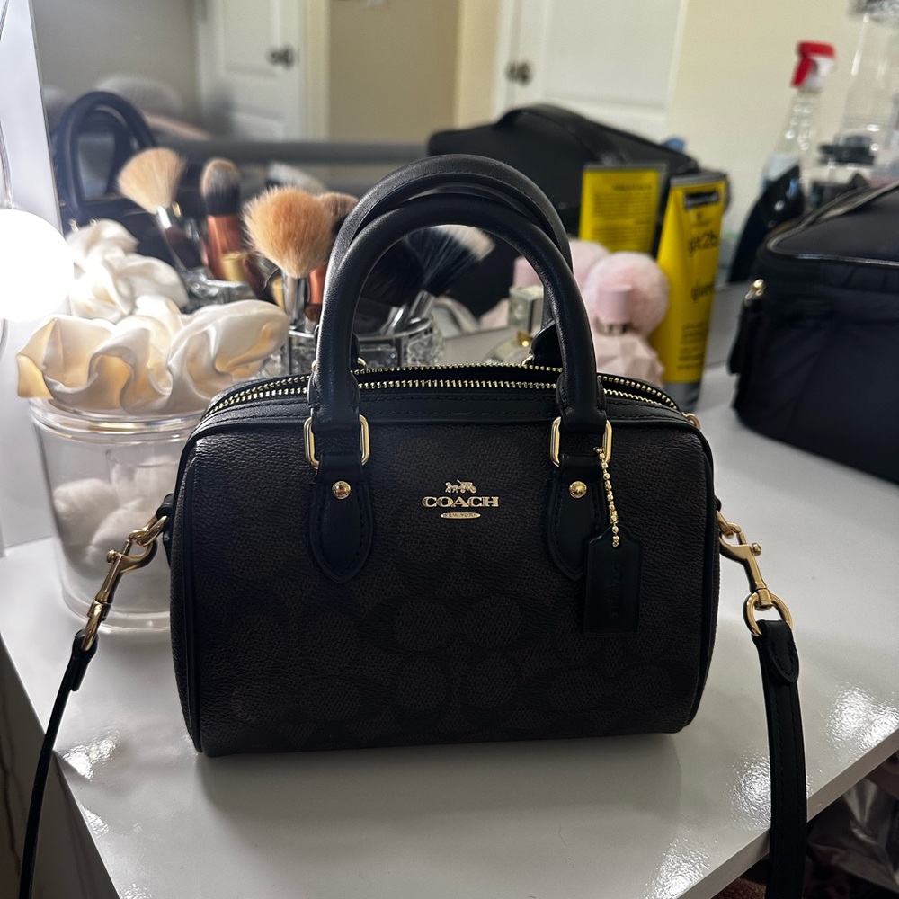 Coach Black Satchel with Gold Hardware